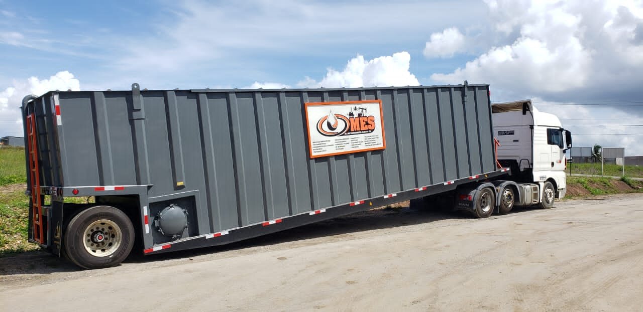 Oil Mop high-capacity waste container trailer at an industrial site